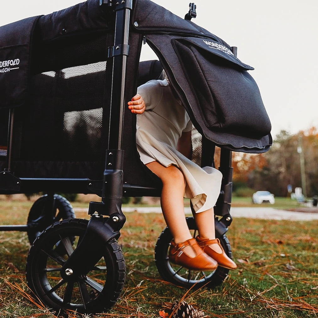 WonderFold W4 Luxe Multifunctional Quad (4 Seater) Stroller Wagon - Black Camo