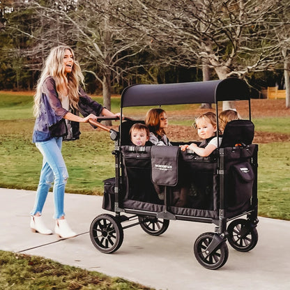 WonderFold W4 Luxe Multifunctional Quad (4 Seater) Stroller Wagon - Black Camo