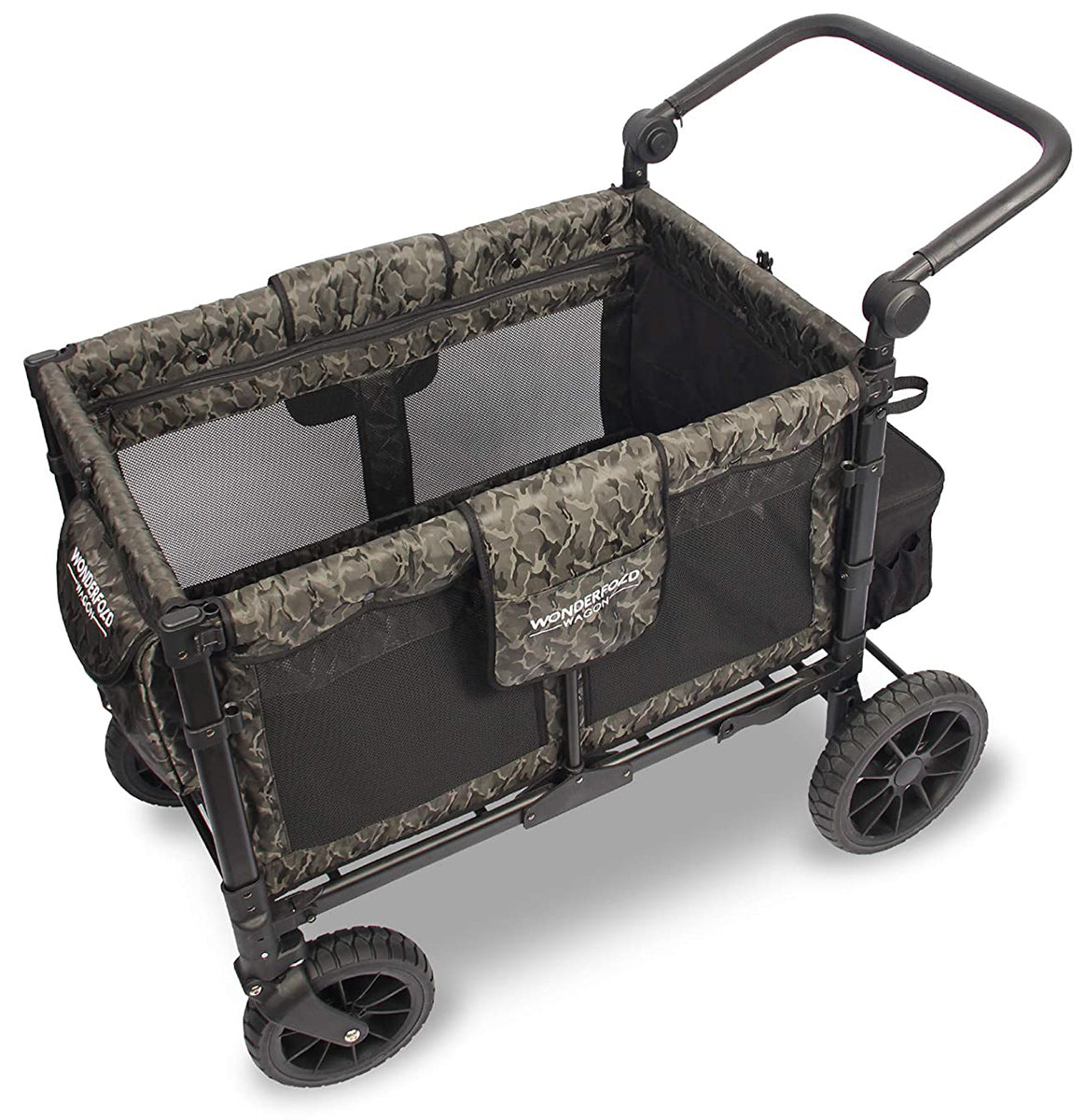 WonderFold W4 Luxe Multifunctional Quad (4 Seater) Stroller Wagon - Shadow Green Camo