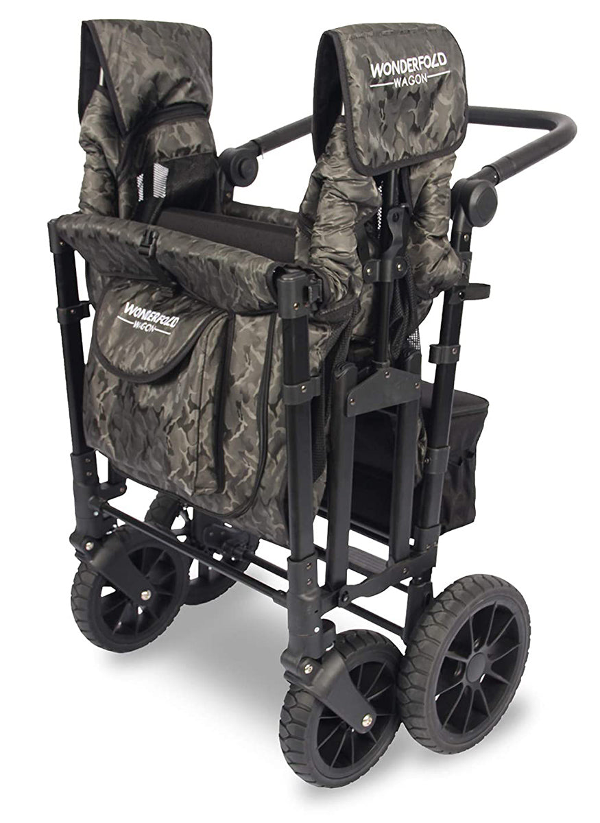 WonderFold W4 Luxe Multifunctional Quad (4 Seater) Stroller Wagon - Shadow Green Camo