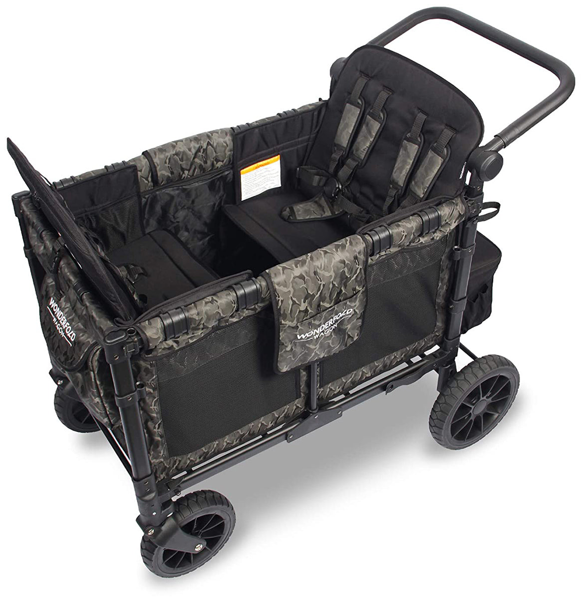 WonderFold W4 Luxe Multifunctional Quad (4 Seater) Stroller Wagon - Shadow Green Camo