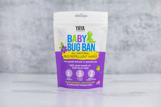 Yaya Organics Baby Bug Ban Repellent Wipes - 12 pack