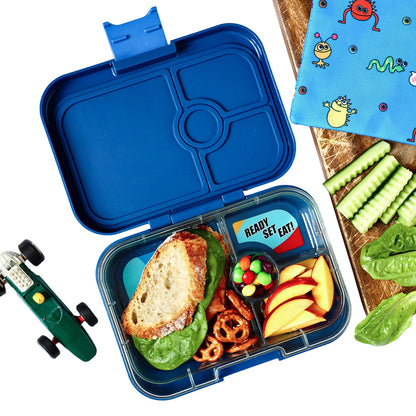 Yumbox Leakproof Bento Lunchbox, Panino - Monte Carlo Blue / Race Cars