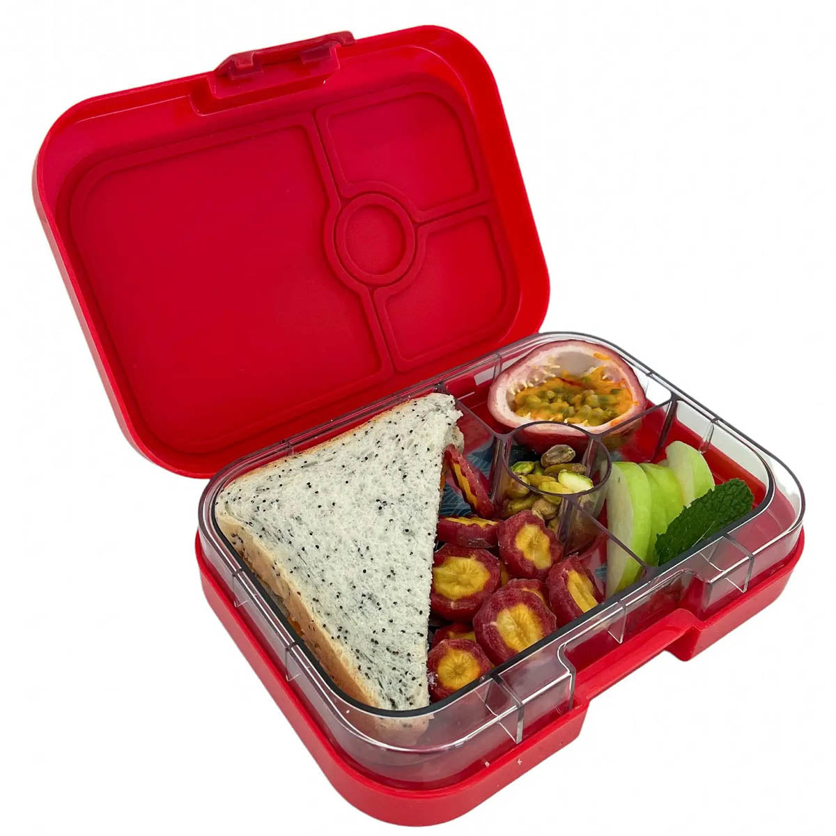 Yumbox Leakproof Bento Lunchbox, Panino - Wow Red / Shark Tray