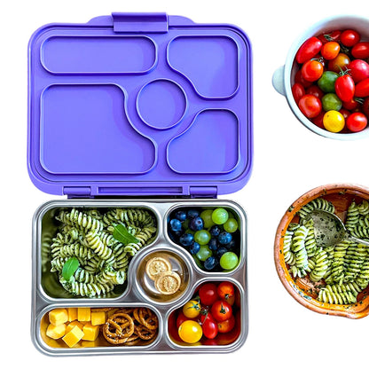 Yumbox Leakproof Bento Lunchbox, Presto Stainless Steel - Remy Lavender