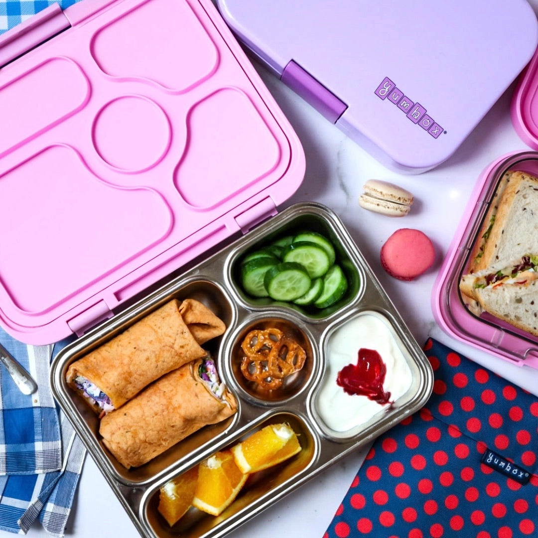 Yumbox Leakproof Bento Lunchbox, Presto Stainless Steel - Rose Pink