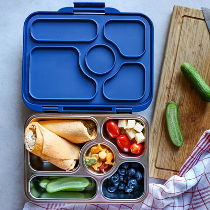 Yumbox Leakproof Bento Lunchbox, Presto Stainless Steel - Santa Fe Blue