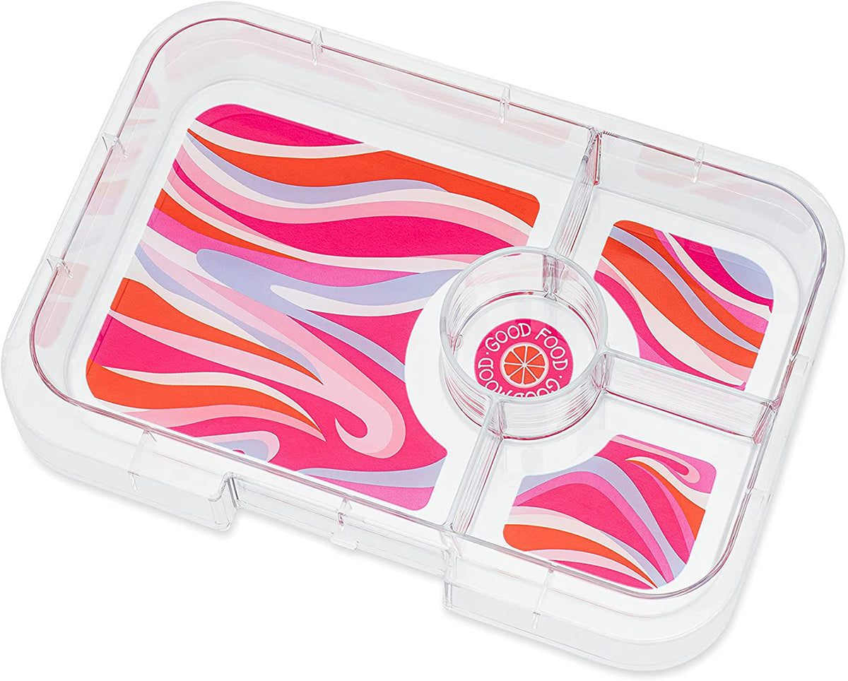 Yumbox Leakproof Bento Lunchbox, Tapas 4 Compartment - Ibiza Purple / Groovy Tray