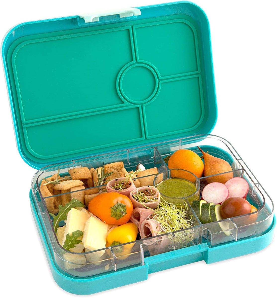 Yumbox Leakproof Bento Lunchbox, Tapas 5 Compartment - Antibes Blue / Bon Appetit Tray