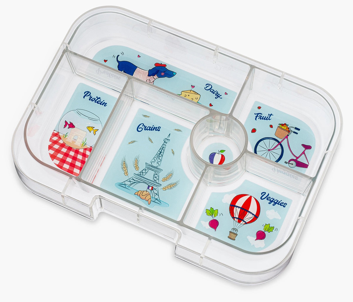 Yumbox Original Leakproof Bento Lunchbox, 6 Compartment - Hazy Gray / Paris Tray