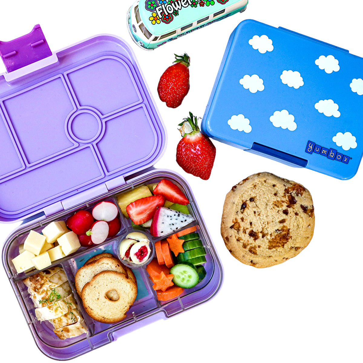 Yumbox Original Leakproof Bento Lunchbox, 6 Compartment - Lulu Purple / Paris Tray