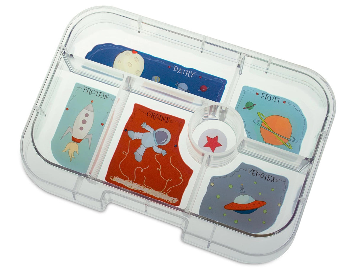 Yumbox Original Leakproof Bento Lunchbox, 6 Compartment - Neptune Blue / Rocket Tray