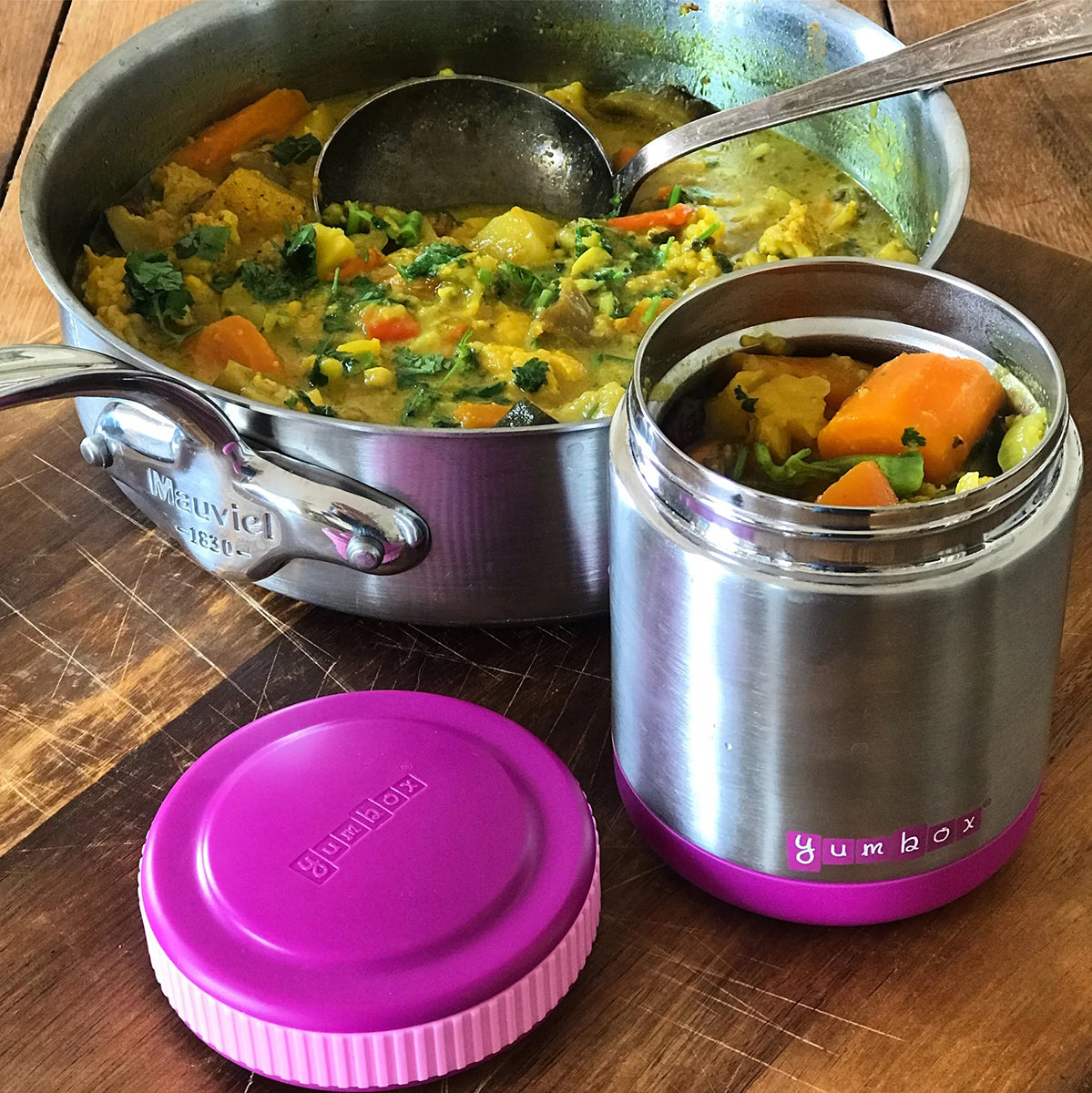 Yumbox Zuppa Stainless Steel Thermal Food Jar & Spoon, 14oz - Bijoux Purple