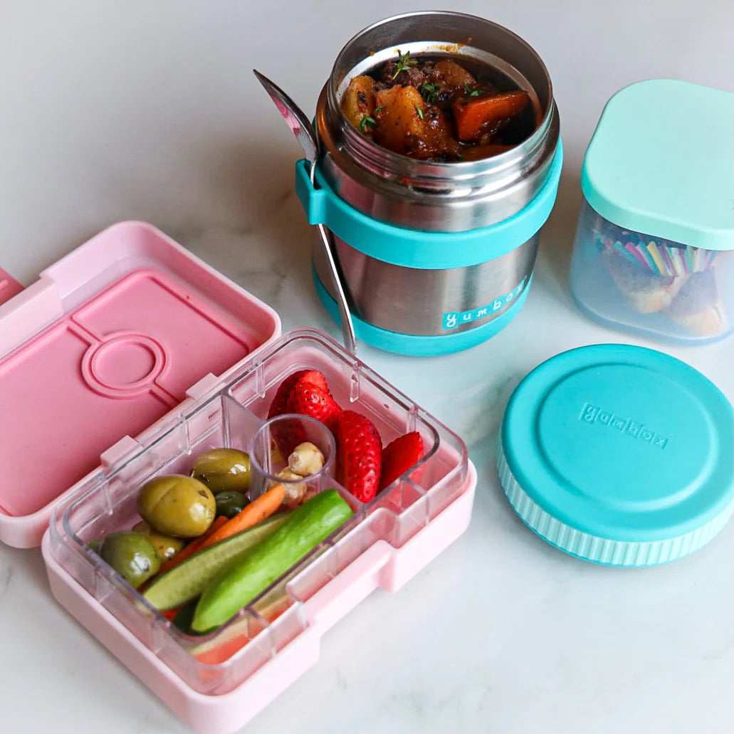 Yumbox Zuppa Stainless Steel Thermal Food Jar & Spoon, 14oz - Caicos Aqua