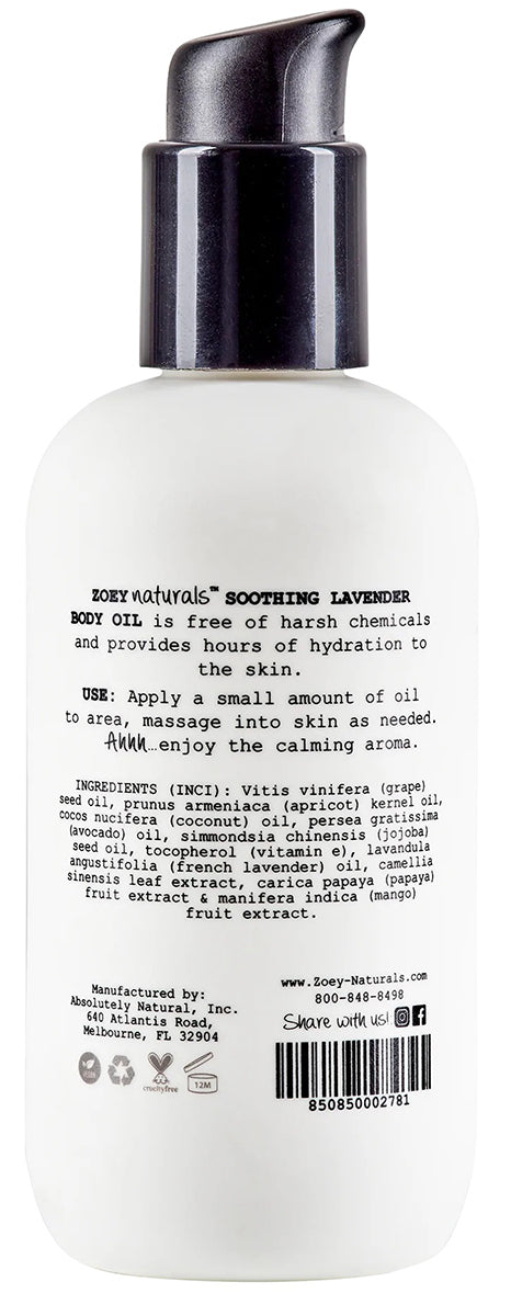 Zoey Naturals Body Oil - Soothing Lavender