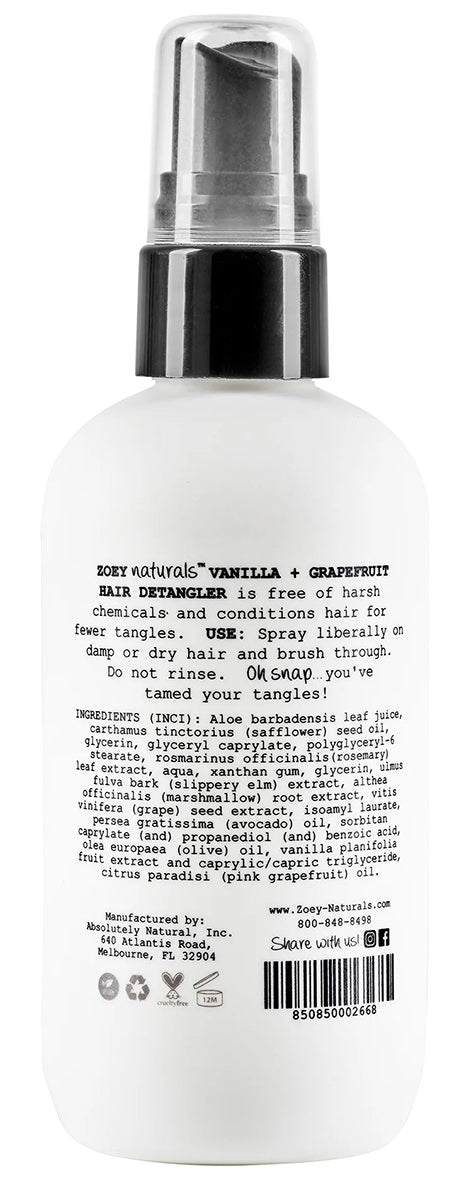 Zoey Naturals Hair Detangler - Vanilla + Grapefruit