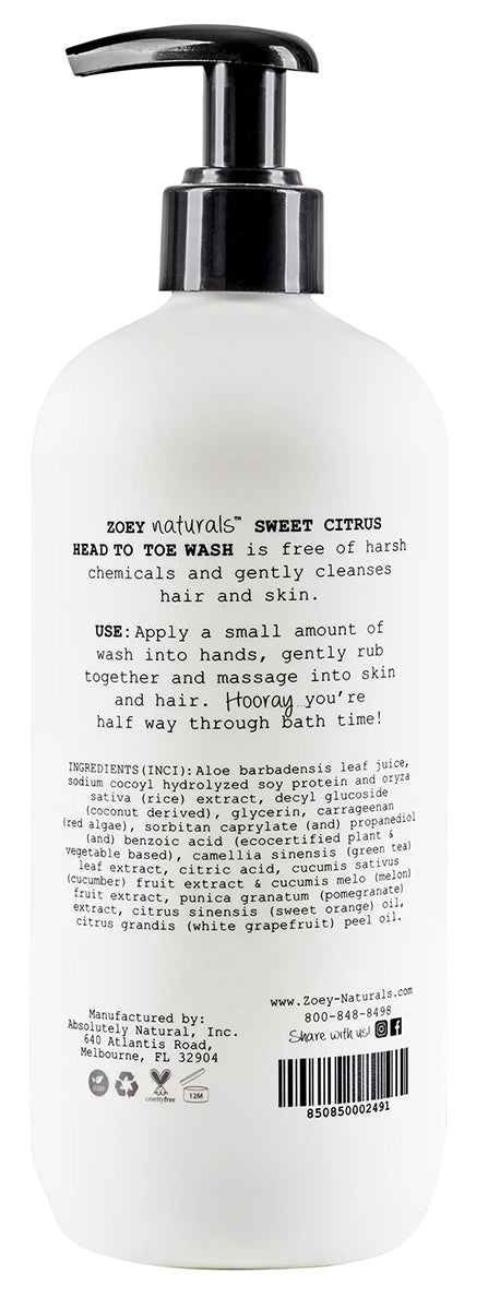 Zoey Naturals Head to Toe Wash - Sweet Citrus