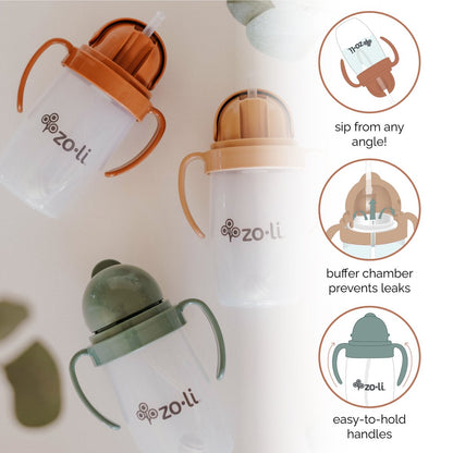 Zoli Bot 2.0 Weighted Straw Sippy Cup, 10oz - Copper Dust