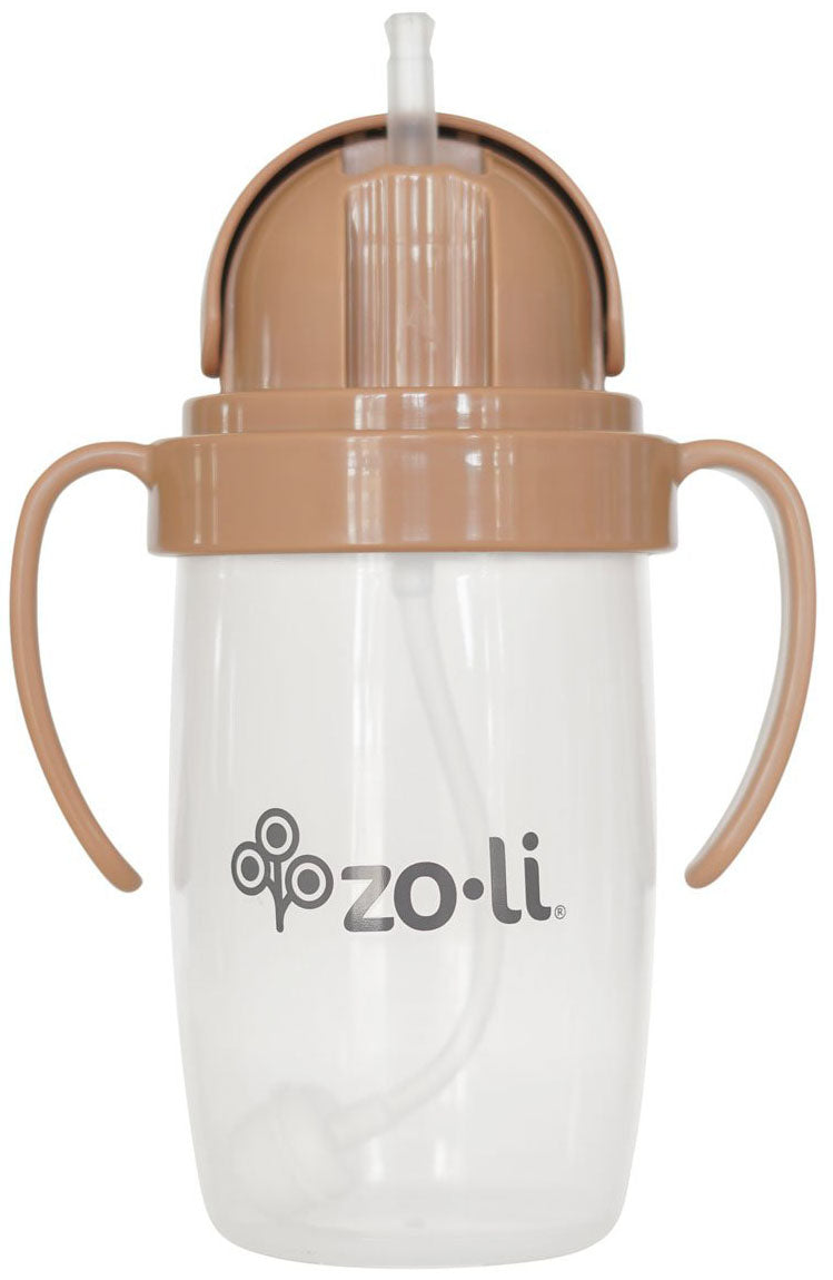 Zoli Bot 2.0 Weighted Straw Sippy Cup, 10oz - Sand Stone