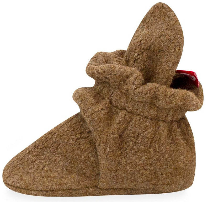 Zutano Cozie Fleece Baby Bootie - Heather Mocha, 6m