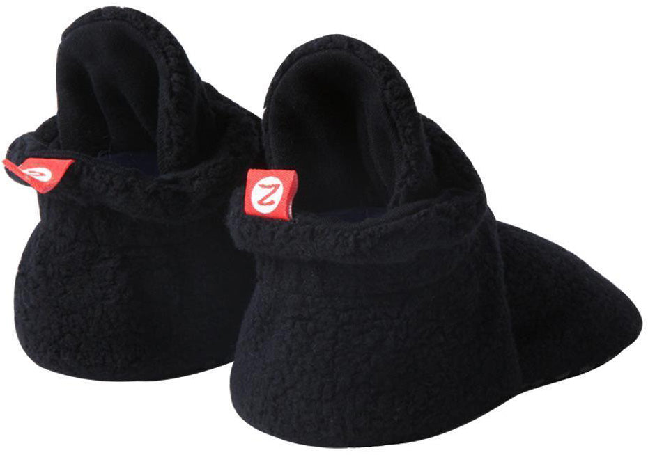 Zutano Cozie Fleece Gripper Baby Bootie - Black, 12m