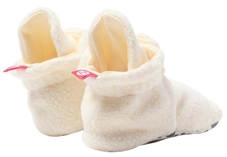 Zutano Cozie Fleece Gripper Baby Bootie - Cream, 12m