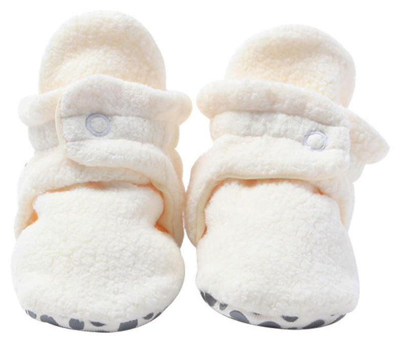 Zutano Cozie Fleece Gripper Baby Bootie - Cream, 12m