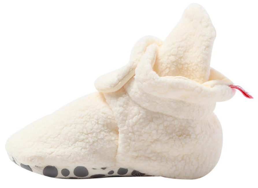 Zutano Cozie Fleece Gripper Baby Bootie - Cream, 12m