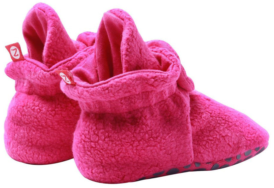 Zutano Cozie Fleece Gripper Baby Bootie - Fuchsia, 12m