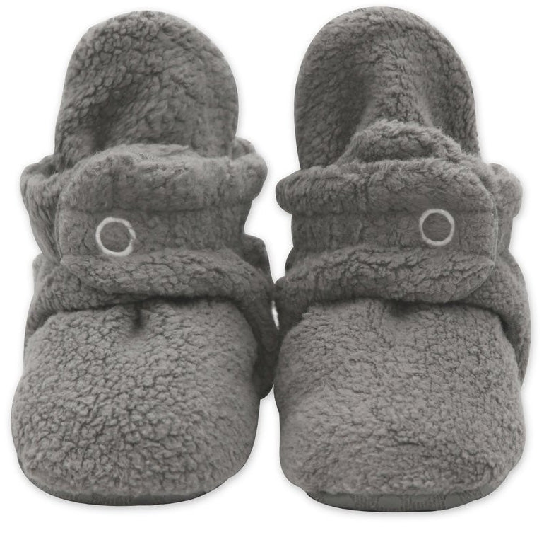 Zutano Cozie Fleece Gripper Baby Bootie - Gray, 12m