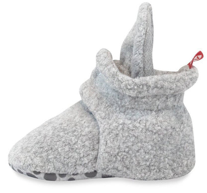 Zutano Cozie Fleece Gripper Baby Bootie - Heather Gray, 12m