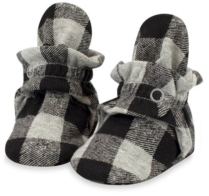 Zutano Organic Cotton Gripper Baby Bootie - Buffalo Check, 12m