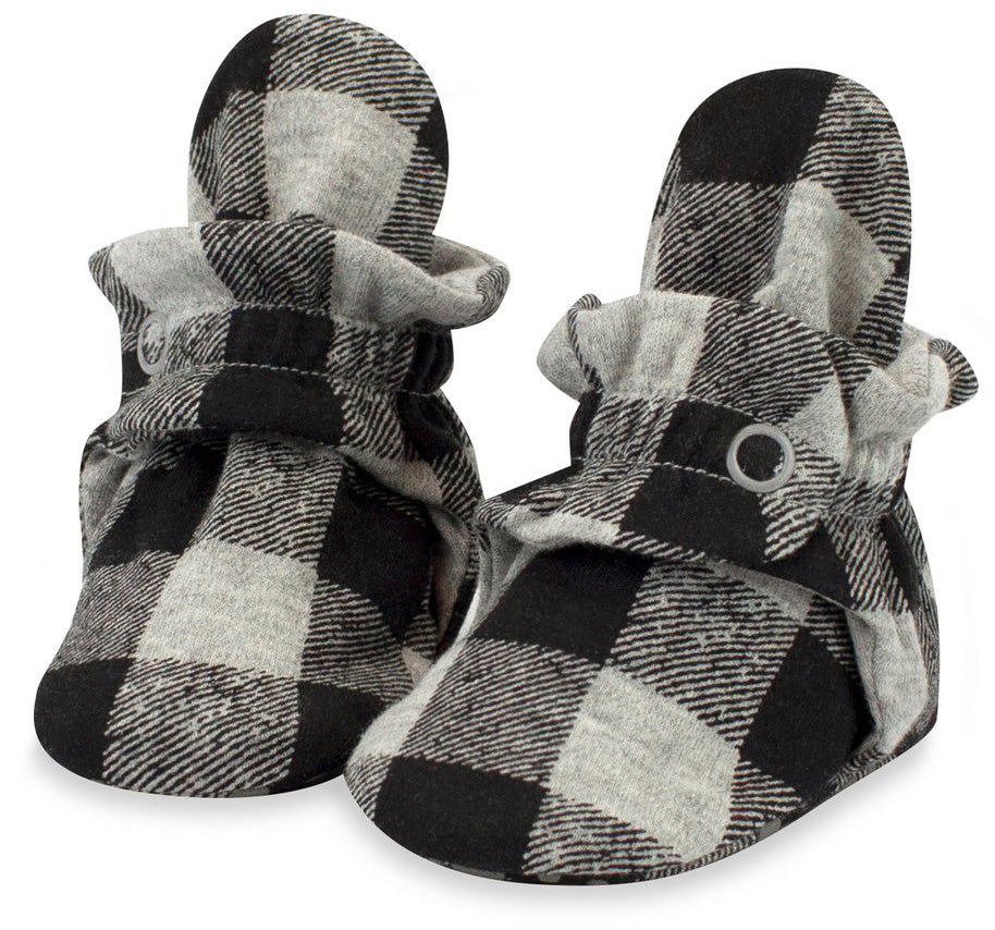 Zutano Organic Cotton Gripper Baby Bootie - Buffalo Check, 3m