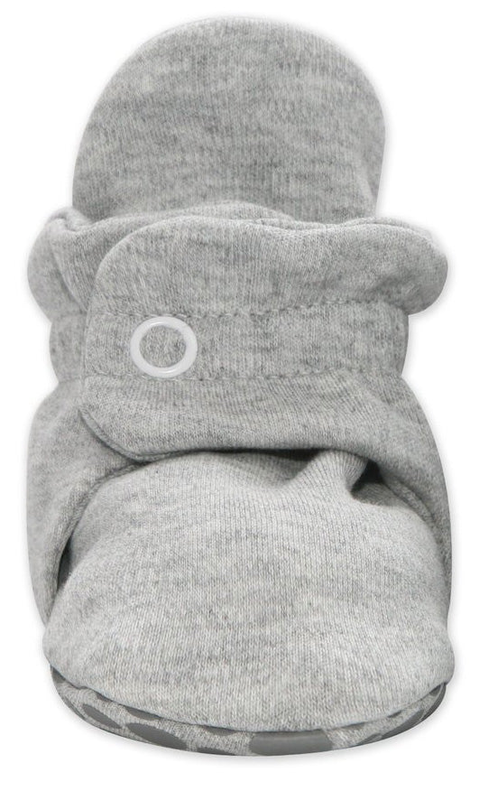 Zutano Organic Cotton Gripper Baby Bootie - Heather Gray, 12m