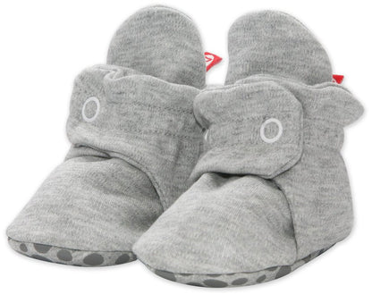 Zutano Organic Cotton Gripper Baby Bootie - Heather Gray, 12m