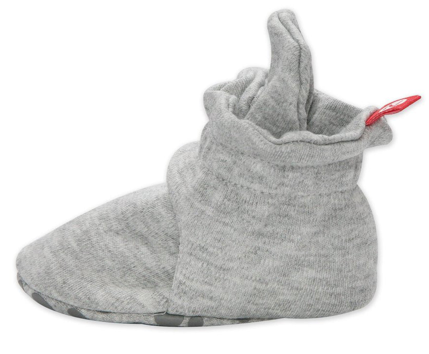 Zutano Organic Cotton Gripper Baby Bootie - Heather Gray, 12m