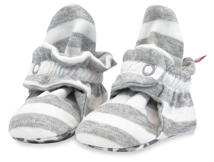 Zutano Organic Cotton Gripper Baby Bootie - Heather Stripe, 12m