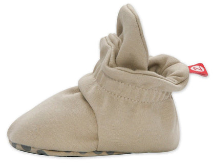 Zutano Organic Cotton Gripper Baby Bootie - Khaki, 12m