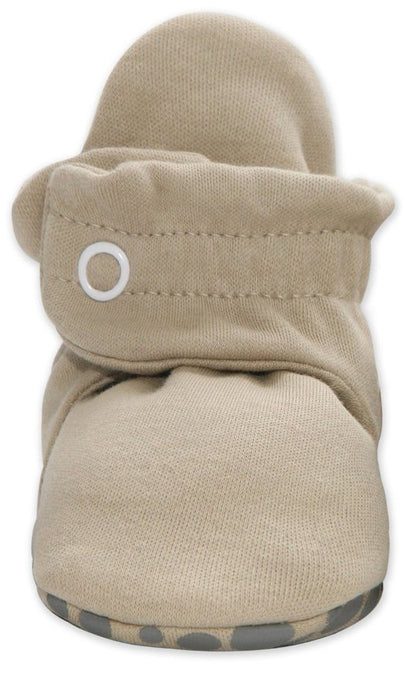 Zutano Organic Cotton Gripper Baby Bootie - Khaki, 12m