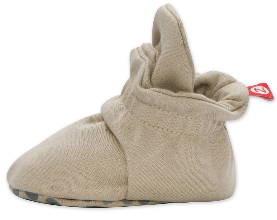 Zutano Organic Cotton Gripper Baby Bootie - Khaki, 3m