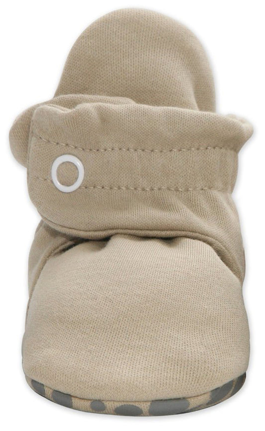 Zutano Organic Cotton Gripper Baby Bootie - Khaki, 3m