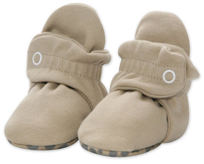 Zutano Organic Cotton Gripper Baby Bootie - Khaki, 6m