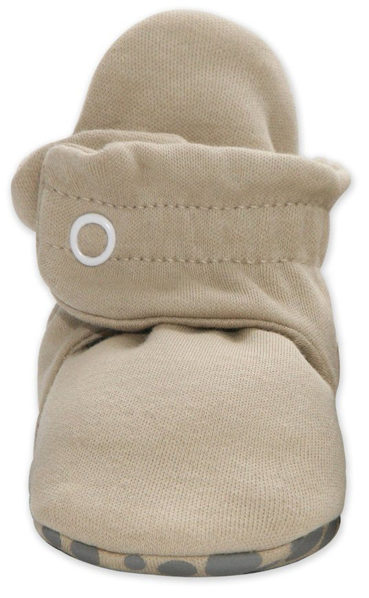 Zutano Organic Cotton Gripper Baby Bootie - Khaki, 6m