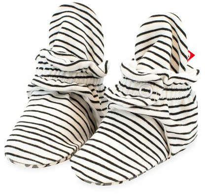 Zutano Organic Cotton Gripper Baby Bootie - Pencil Stripe, 12m