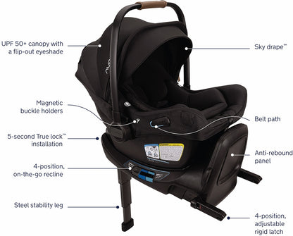 Nuna MIXX Next with Magnetic Buckle + PIPA Aire RX Travel System - Caviar