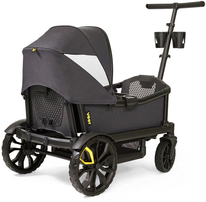 Veer Cruiser (2 Seater) Stroller Wagon + Sidewall Kit + Canopy Bundle - Natural