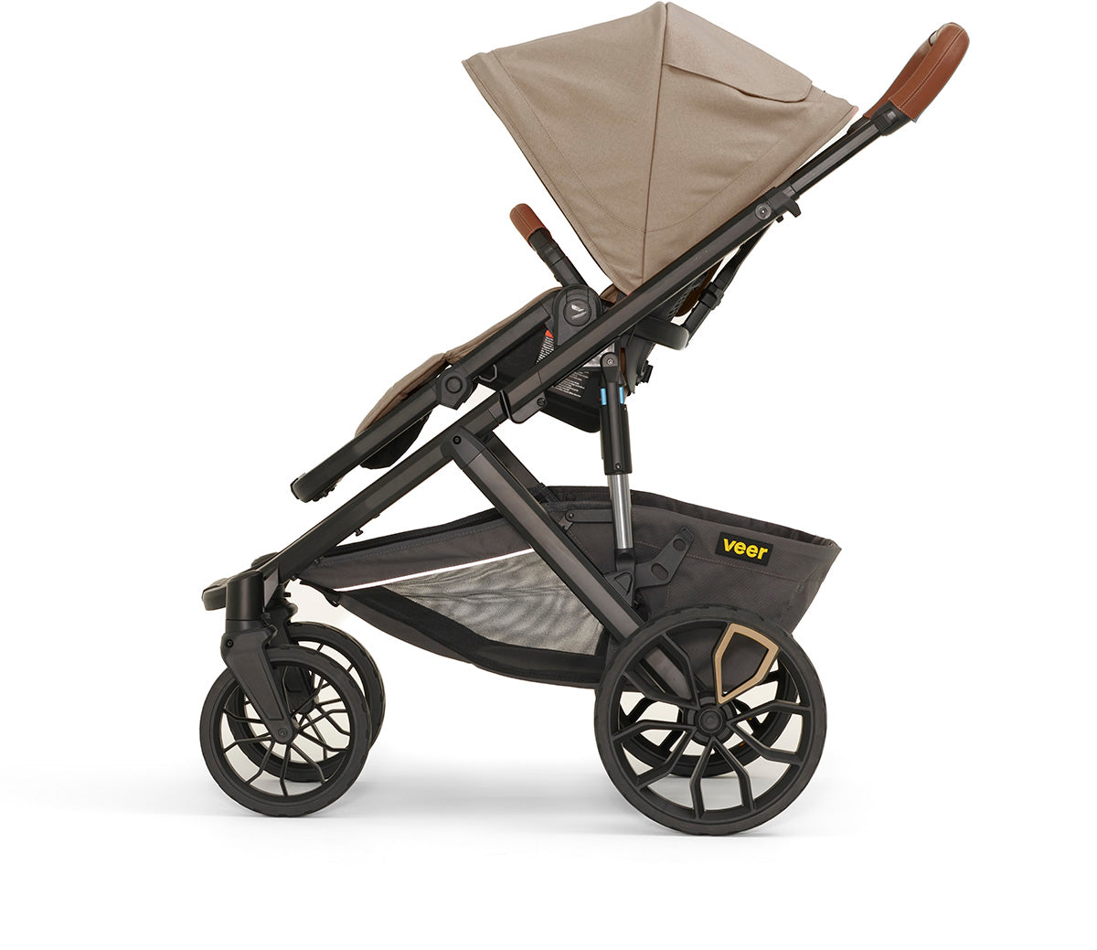 Veer Switch&Roll Luxe Single-to-Double Stroller + Color Kit Luxe Bundle - Brown Mica