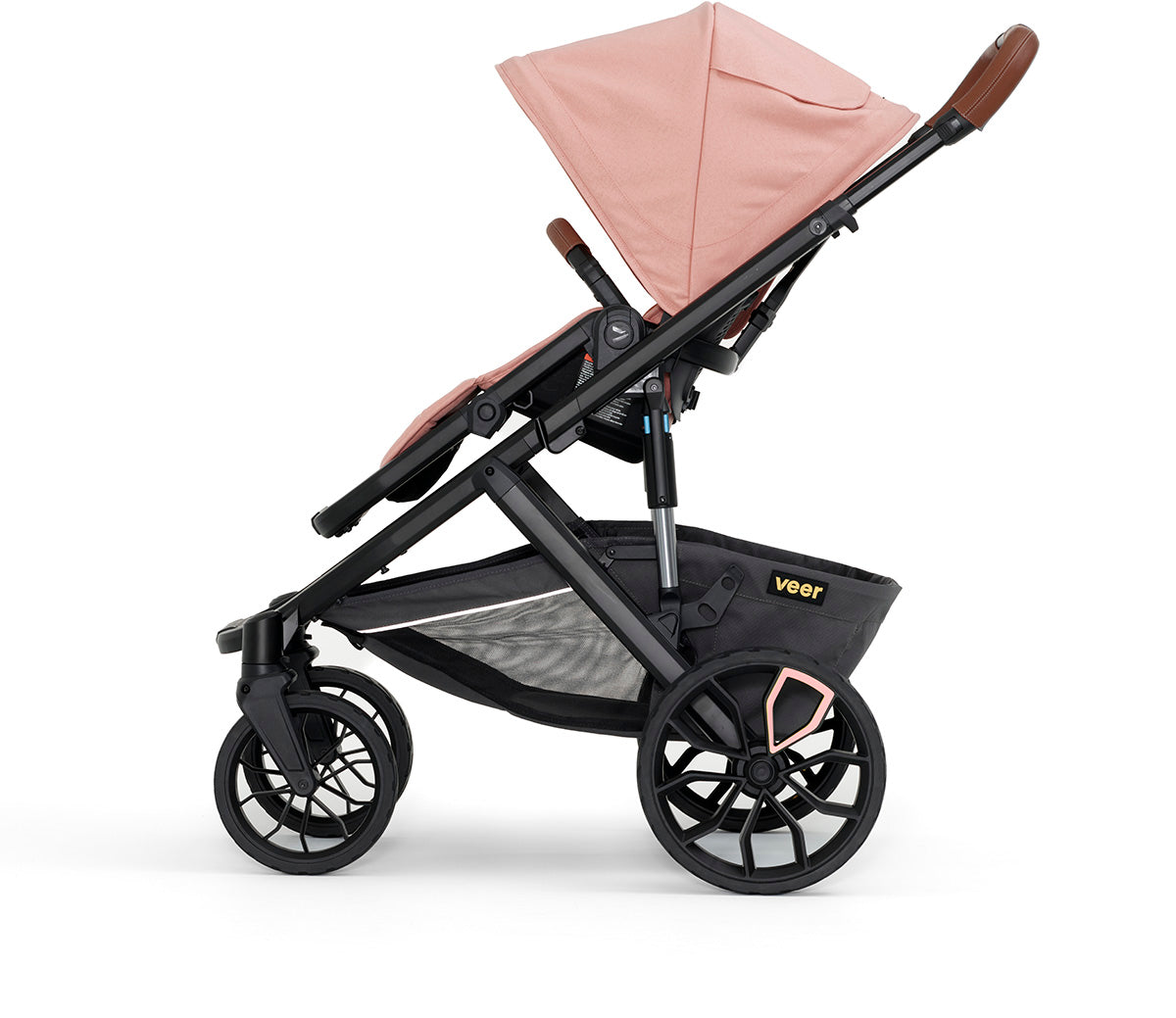 Veer Switch&Roll Luxe Single-to-Double Stroller + Color Kit Luxe Bundle - Rose Quartz