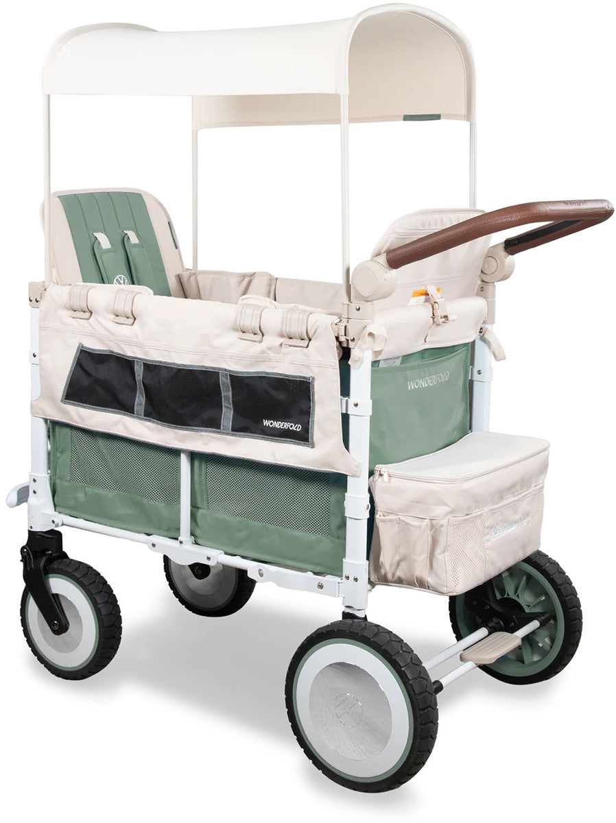 WonderFold VW2 Volkswagon Double (2 Seater) Stroller Wagon - Sage Green