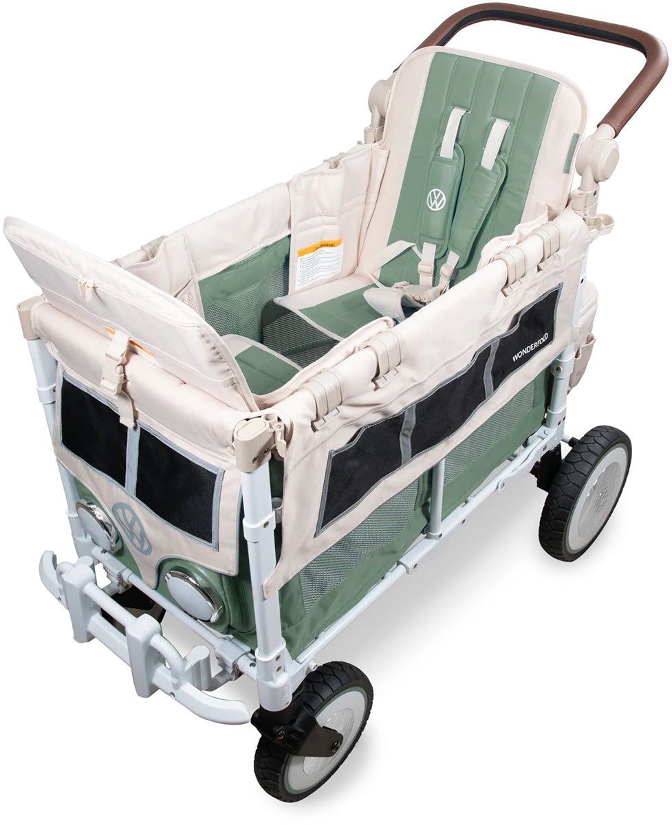 WonderFold VW2 Volkswagon Double (2 Seater) Stroller Wagon - Sage Green